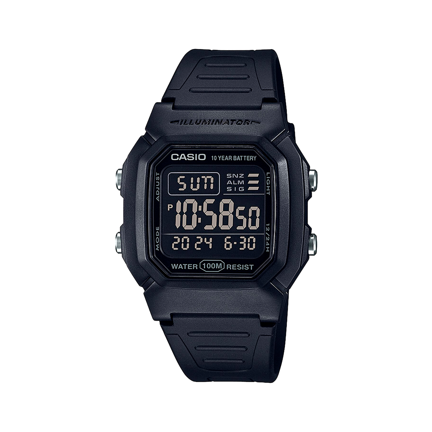 Casio W-800H-1BV Illuminator - Reloj Resistente con 10 Años de Batería