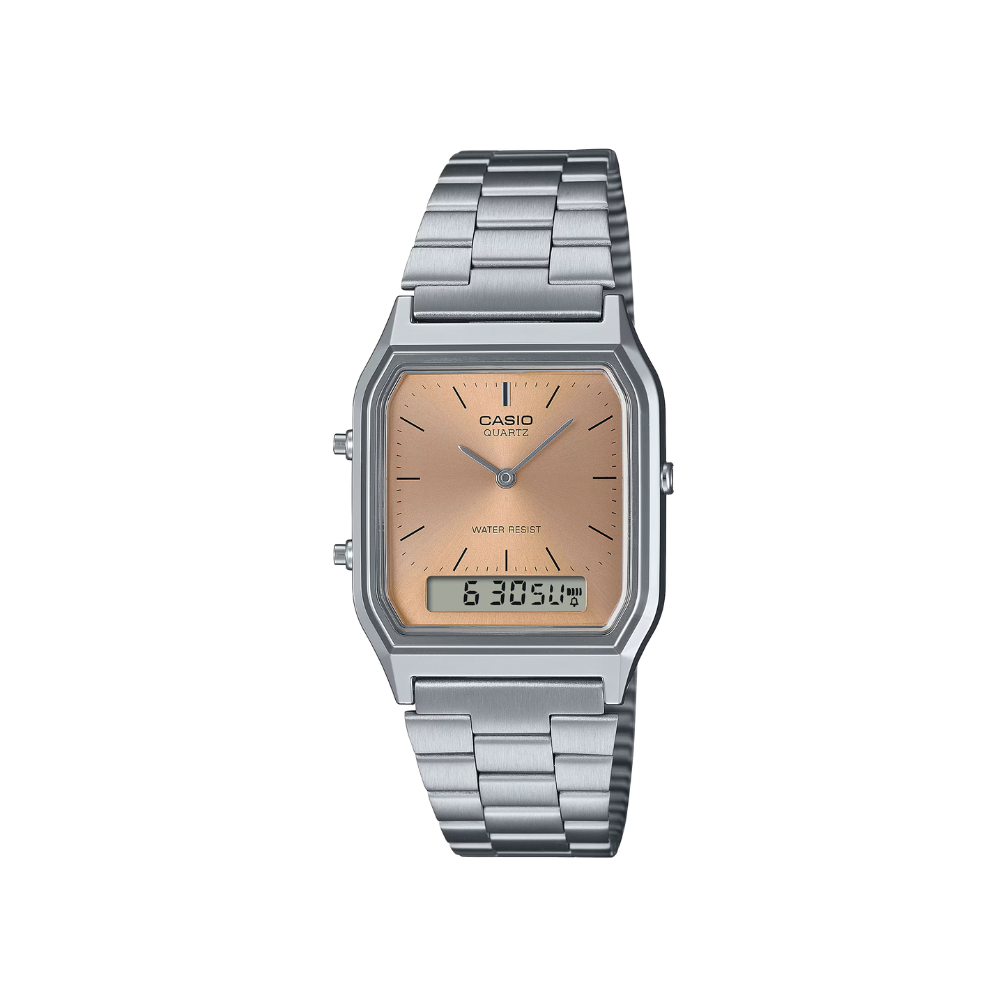 Casio AQ-230A-4AMQY – Estilo retro con un toque vibrante de color naranja
