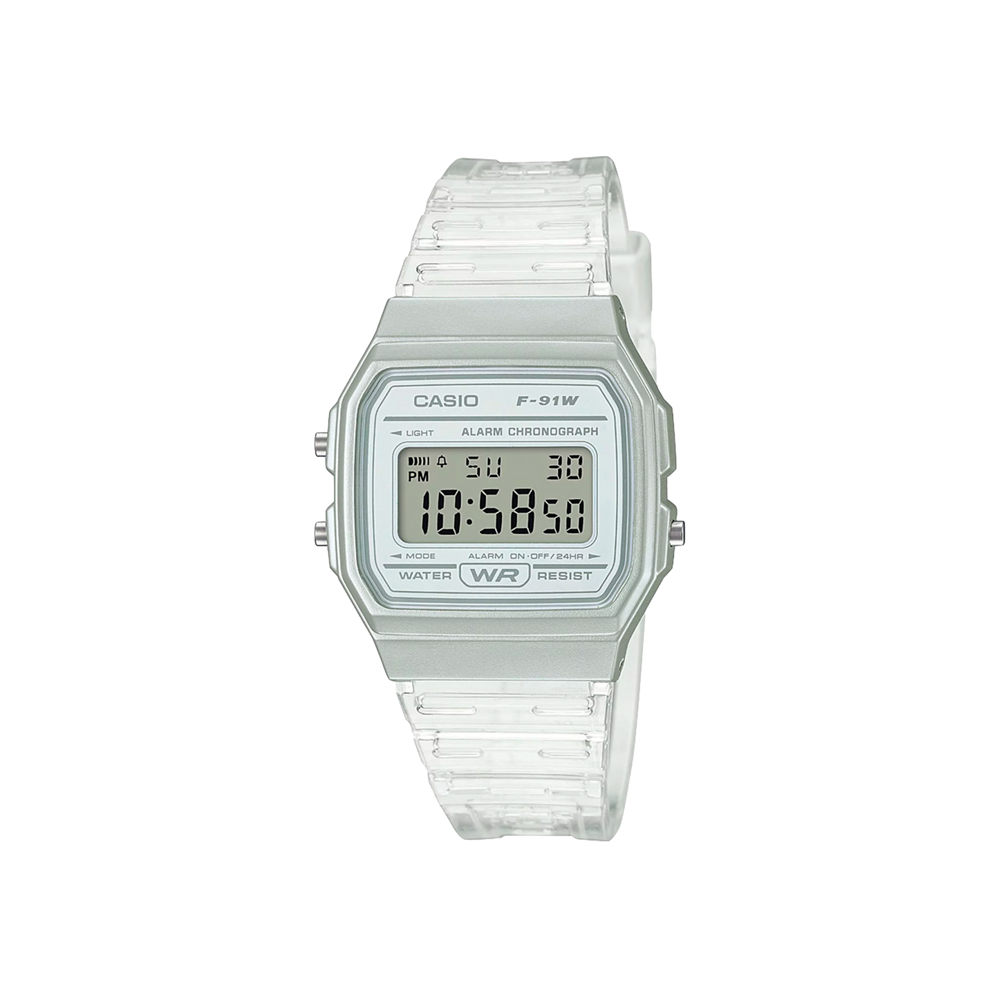 Casio F-91WS-7 – Transparencia retro con estilo moderno