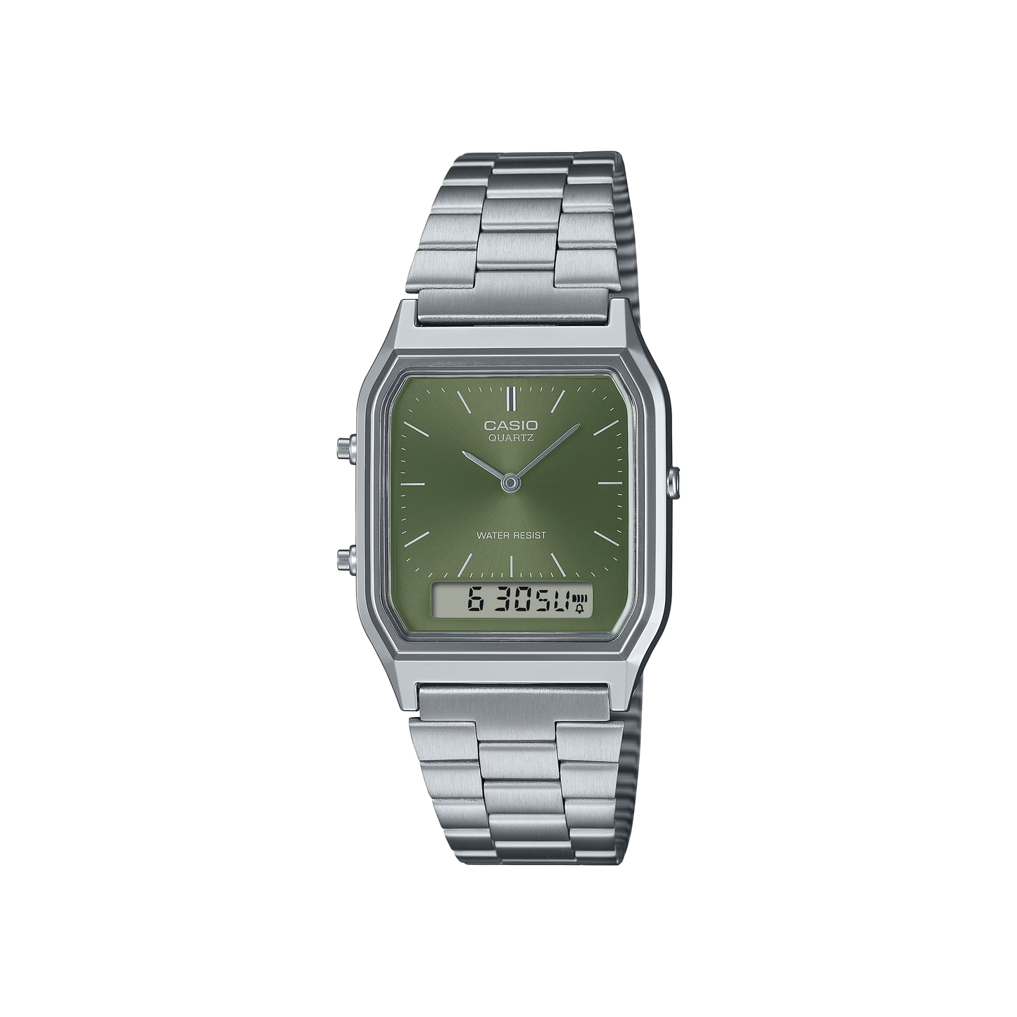 Casio AQ-230A-3AMQY – Un toque retro y sofisticado en verde