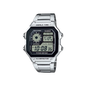 Reloj Casio AE-1200WHD-1A Hombre Digital Plateado | Resistente al Agua 100M con Hora Mundial – Mi Casio Perú