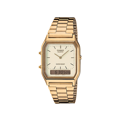 Casio AQ-230GA-9BMQ con – Elegancia dorada con tecnología retro