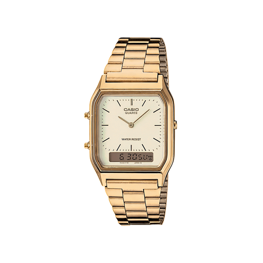 Casio AQ-230GA-9BMQ con – Elegancia dorada con tecnología retro