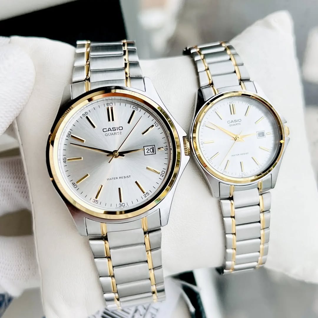 Set de Relojes Casio MTP-1183G-7A y LTP-1183G-7A – Elegancia Clásica en Acero Bicolor para Parejas