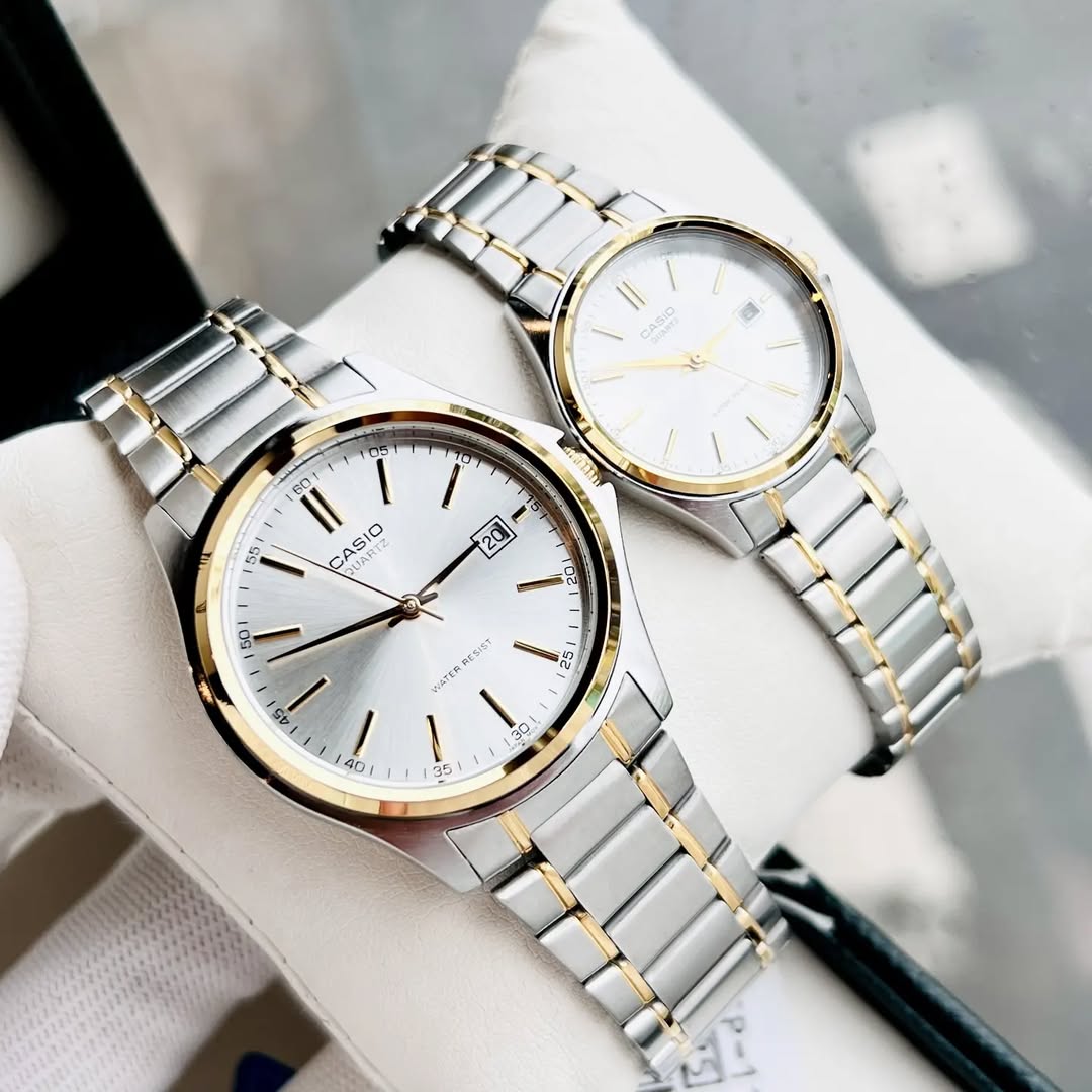 Set de Relojes Casio MTP-1183G-7A y LTP-1183G-7A – Elegancia Clásica en Acero Bicolor para Parejas