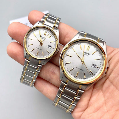 Set de Relojes Casio MTP-1183G-7A y LTP-1183G-7A – Elegancia Clásica en Acero Bicolor para Parejas
