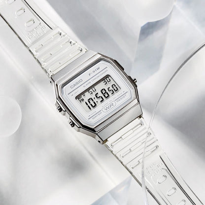 Casio F-91WS-7 – Transparencia retro con estilo moderno