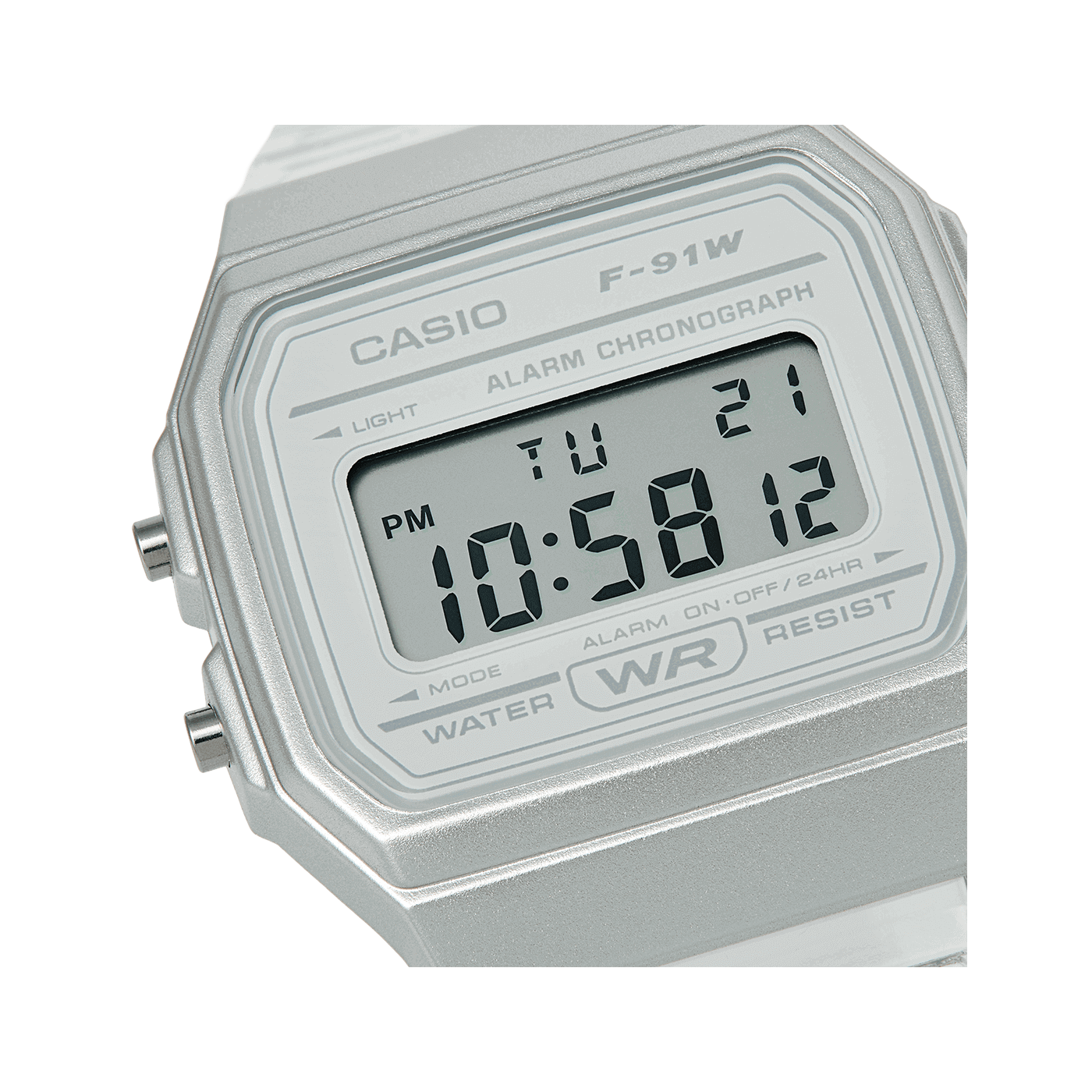 Casio F-91WS-7 – Transparencia retro con estilo moderno