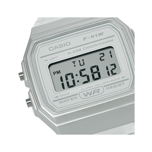 Casio F-91WS-7 – Transparencia retro con estilo moderno