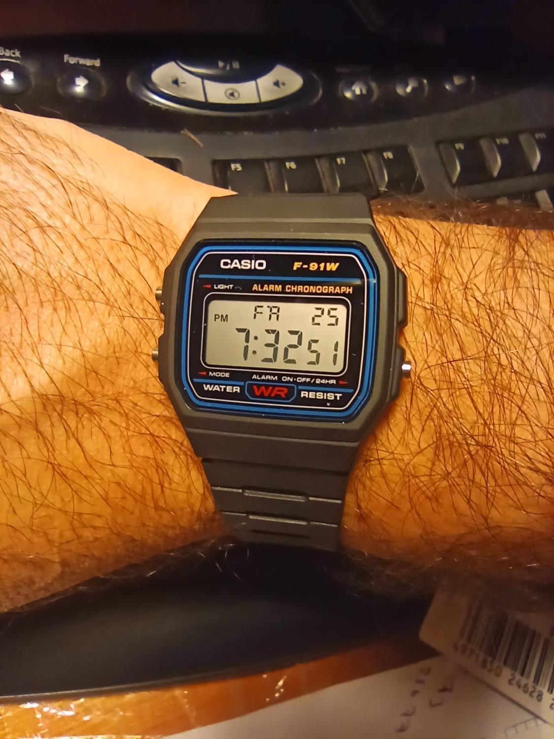 Reloj CASIO F-91W-1D Resina Negro