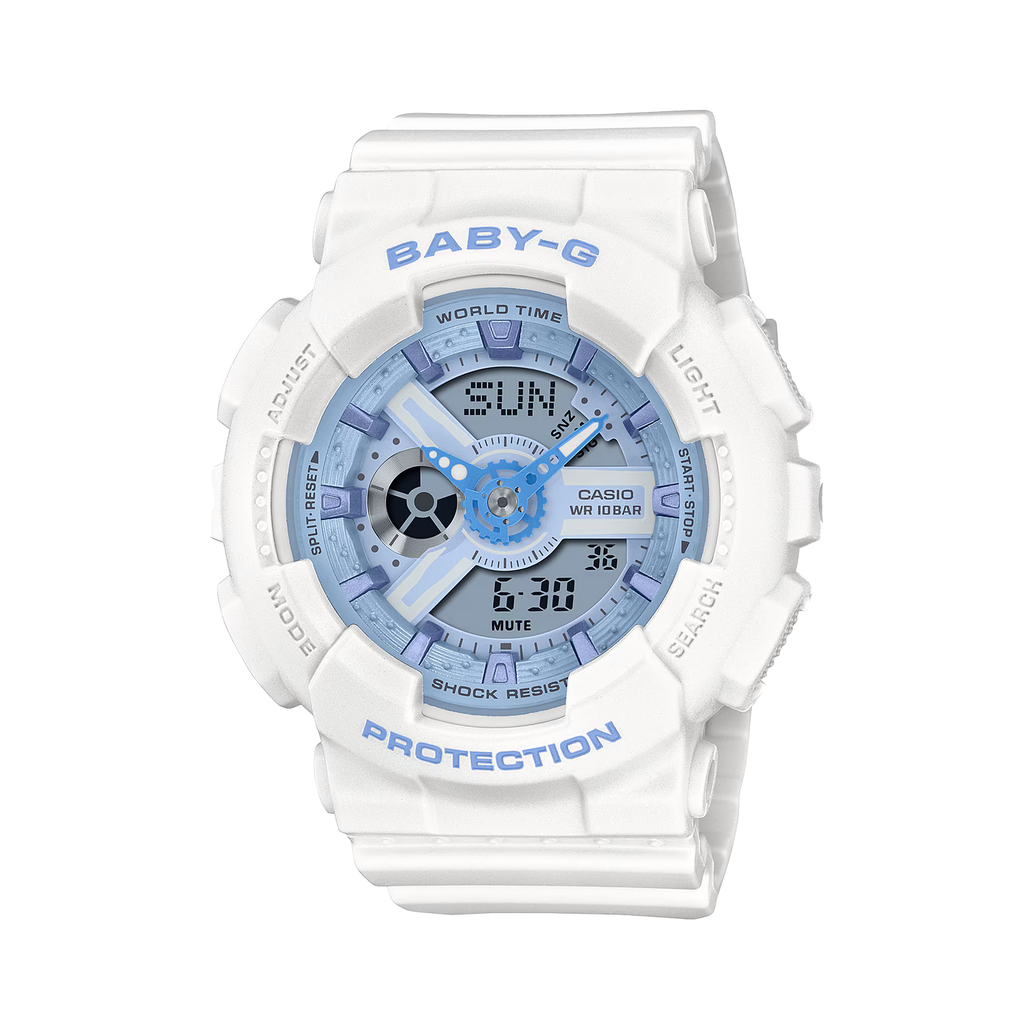 RELOJ CASIO MUJER ANÁLOGO BA-110XBE-7A BABY-G BLANCO RESINA