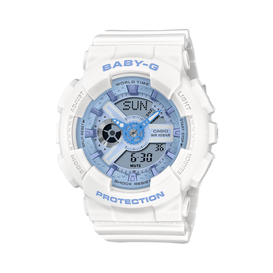 RELOJ CASIO MUJER ANÁLOGO BA-110XBE-7A BABY-G BLANCO RESINA