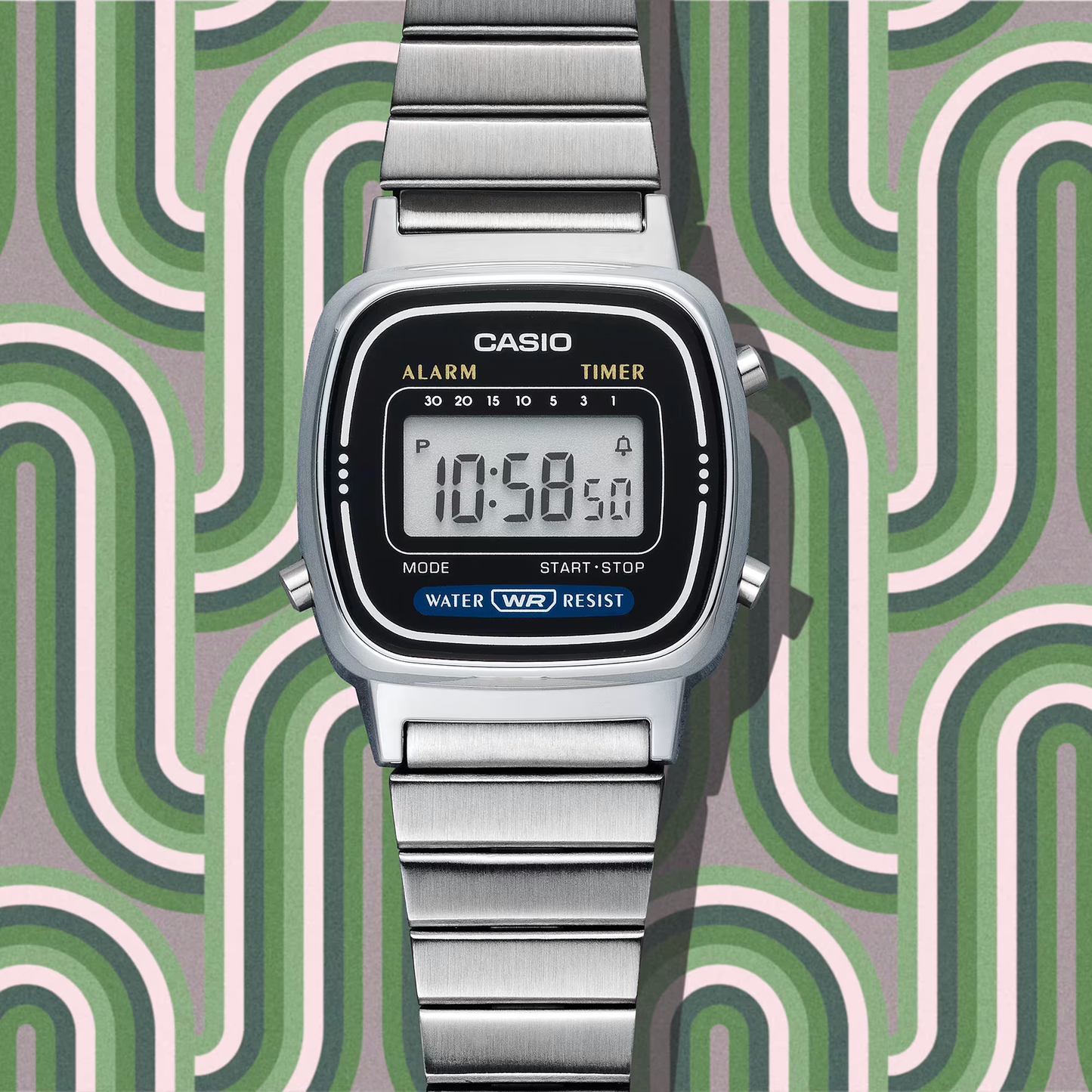 Reloj Casio Plateado Negro LA670WA | SKU: CAS-M-11