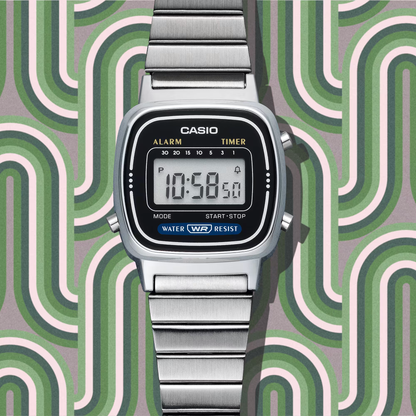 Reloj Casio Plateado Negro LA670WA | SKU: CAS-M-11