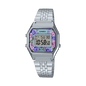 Casio LA680WA-2C Mujer Mediano-Tamaño Plata Reloj retro vintage FLORAL Nuevo