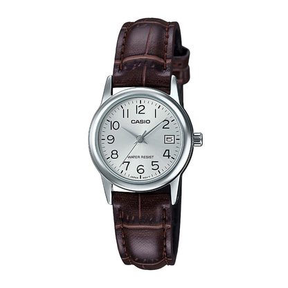 Reloj Casio LTP-V002L-7B2 – Elegancia Clásica con Correa de Cuero para Mujer