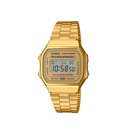 Reloj Casio A168WG-9W – Estilo Retro Dorado con Pantalla Digital