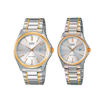 Set de Relojes Casio MTP-1183G-7A y LTP-1183G-7A – Elegancia Clásica en Acero Bicolor para Parejas