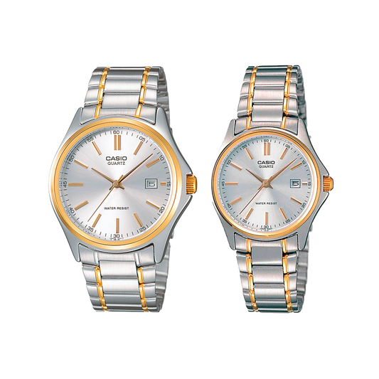 Set de Relojes Casio MTP-1183G-7A y LTP-1183G-7A – Elegancia Clásica en Acero Bicolor para Parejas