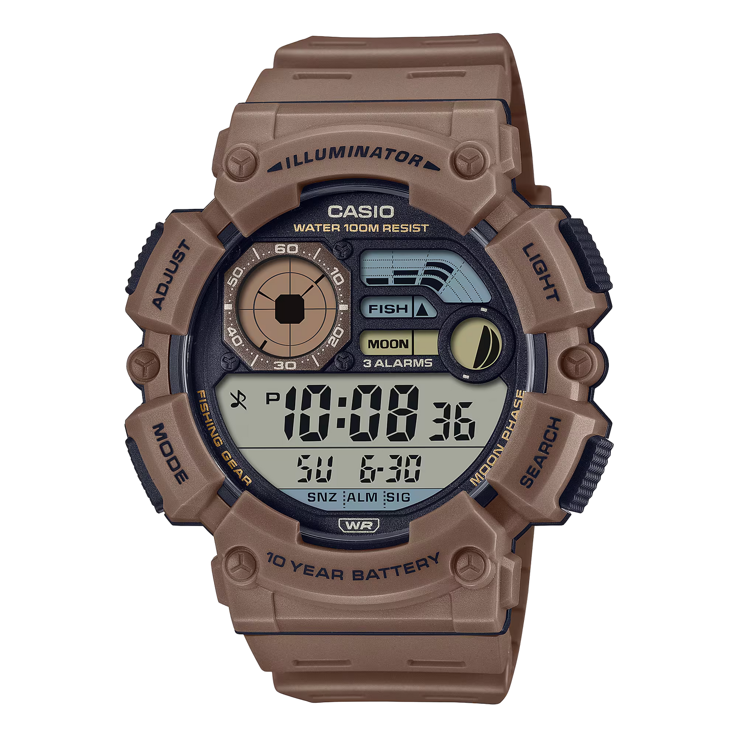 Reloj CASIO WS-1500H-5A Resina Hombre Marron | Modelo Pescador
