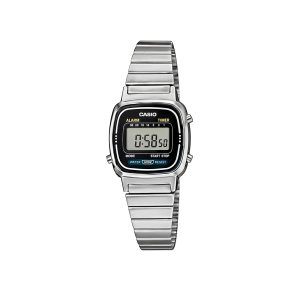 Reloj Casio Plateado Negro LA670WA |