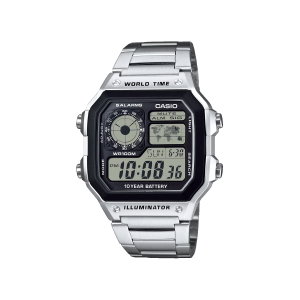 Reloj Casio AE-1200WHD-1A plateado world time hombre