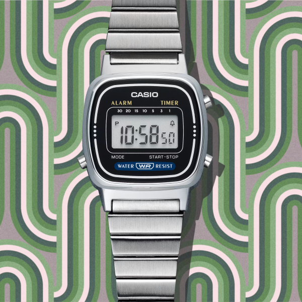 Reloj Casio Plateado Negro LA670WA | - Imagen 2