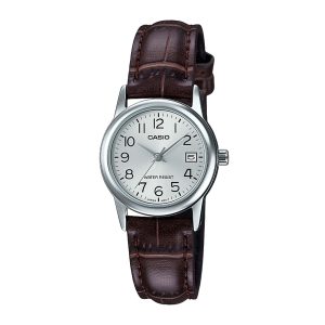 Reloj Casio LTP-V002L-7B2 – Elegancia Clásica con Correa de Cuero para Mujer