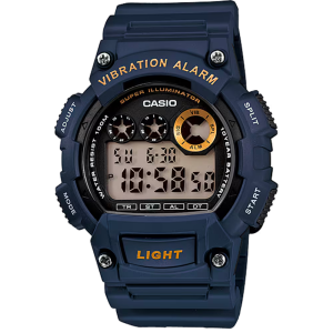 Reloj Casio W735H-2AV con correa de silicona digital y alarma con iluminador azul para deportes