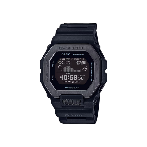 G-Shock GBX-100NS-1DR – Deportivo Negro con Funciones para Surfistas