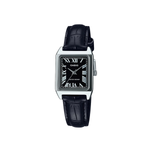 Casio LTP-V007L-1B – Reloj Clásico Análogo para Mujer con Correa de Cuero Negra