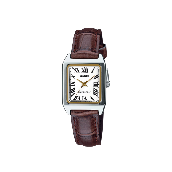 Casio LTP-V007L-7B2 – Reloj Análogo Clásico de Mujer con Correa de Cuero