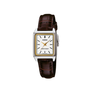 Casio LTP-V007L-7E2 – Reloj Análogo Clásico de Mujer con Correa de Cuero Marrón