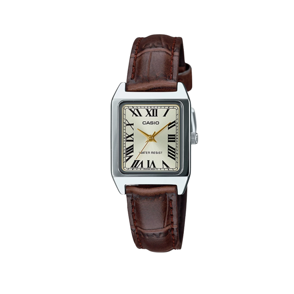 Casio LTP-V007L-9B – Reloj Clásico de Mujer con Esfera Dorada y Correa de Cuero
