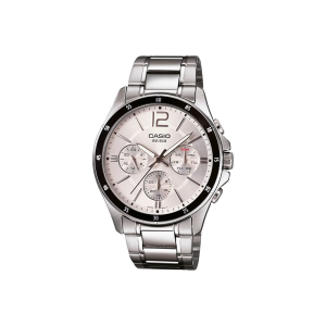 Casio MTP-1374D-7A – Reloj Cronógrafo Clásico Plateado para Hombre