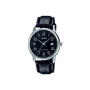Casio MTP-V002L-1B – Reloj Clásico Negro para Hombre con Correa de Cuero