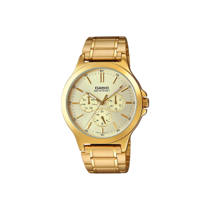 Reloj Casio MTP-V300G-9A Multiesfera Dorado Hombre Elegante