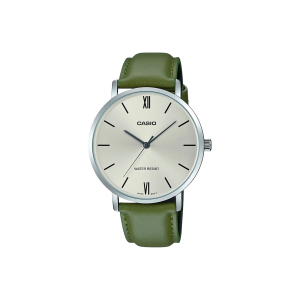Reloj Casio MTP-VT01L-3B Elegante Hombre Cuero Verde
