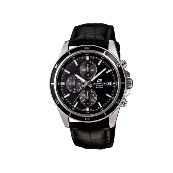 Reloj Casio Edifice EFR-526L-1A Cronógrafo Cuero Negro Clásico