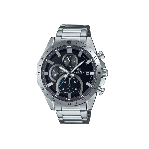 Reloj Casio Edifice EFR-571D-1A1 Cronógrafo Acero Negro con Detalles Azules