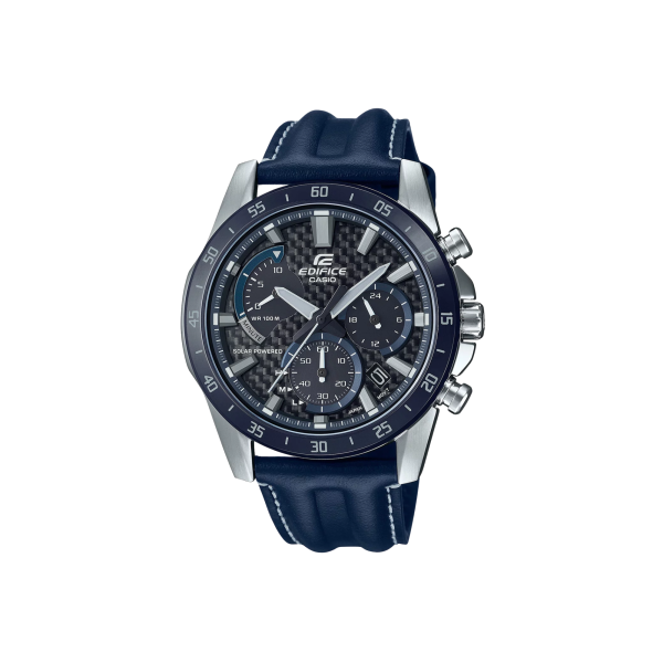Reloj Casio Edifice EQS-930BL-2A Cronógrafo Solar Azul con Correa de Cuero