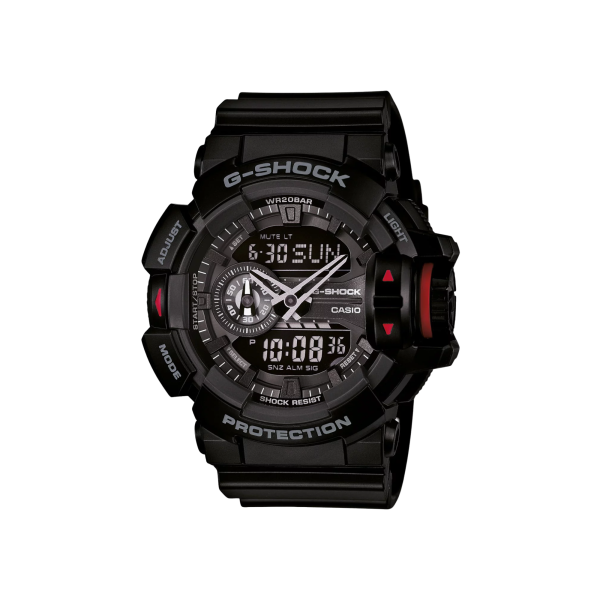 G-Shock GA-400-1B – Reloj Negro Total con Selector Giratorio
