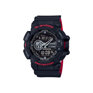 G-Shock GA-400HR-1A – Negro con rojo, con selector giratorio