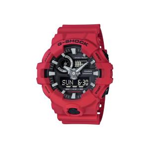 G-Shock GA-700-4A – Reloj Deportivo Rojo con Botón Frontal