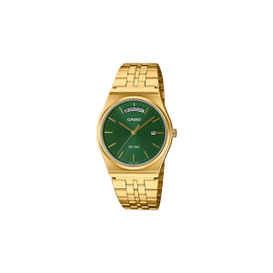Reloj Casio MTP-B146G-3AV clásico dorado con esfera verde