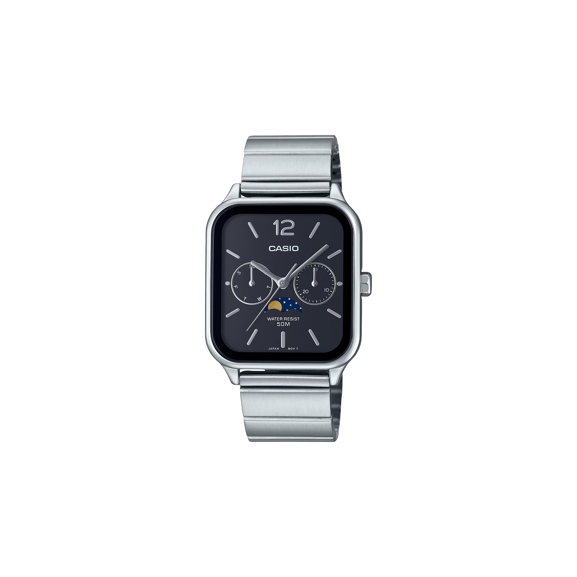 Reloj Casio MTP-M305D-1AVDF para Hombre — Fase Lunar Negro / Acero – Casio Perú Reloj Casio MTP-M305D-1AVDF para Hombre acero inoxidable esfera negra casio-mtp-m305d-1avdf-lateral