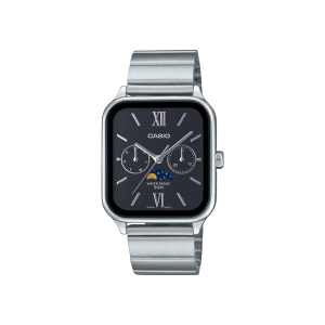 Reloj Casio MTP-M305D-1A2V Hombre acero inoxidable plateado esfera negra fase lunar