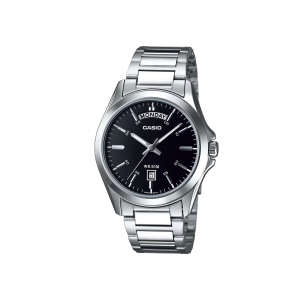 Reloj Casio MTP-1370D-1A1VDF Hombre acero inoxidable plateado esfera negra