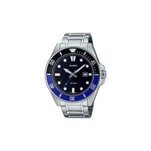 Novedades – Casio Perú Reloj Casio MDV-107D-1A2VDF original hombre deportivo profesional acero inoxidable plateado con esfera azul