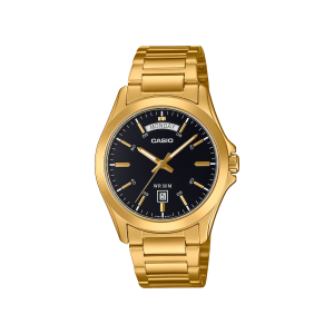 Reloj Casio MTP-1370G-1AV para hombre dorado con esfera negra